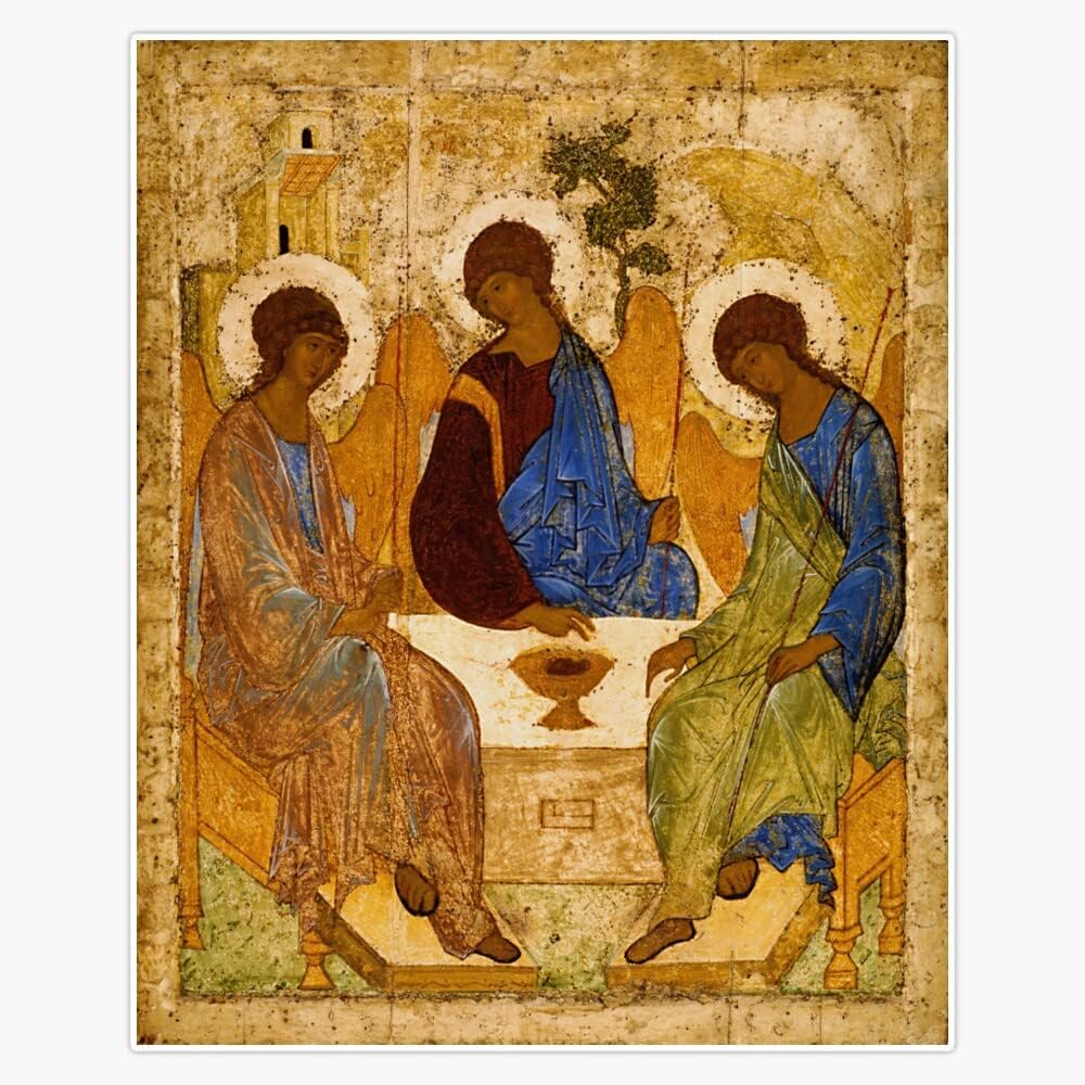 Pegatina de vinilo con diseño de la Trinidad de la Santa Trinidad, icono cristiano, religioso, para pared, 5 pulgadas