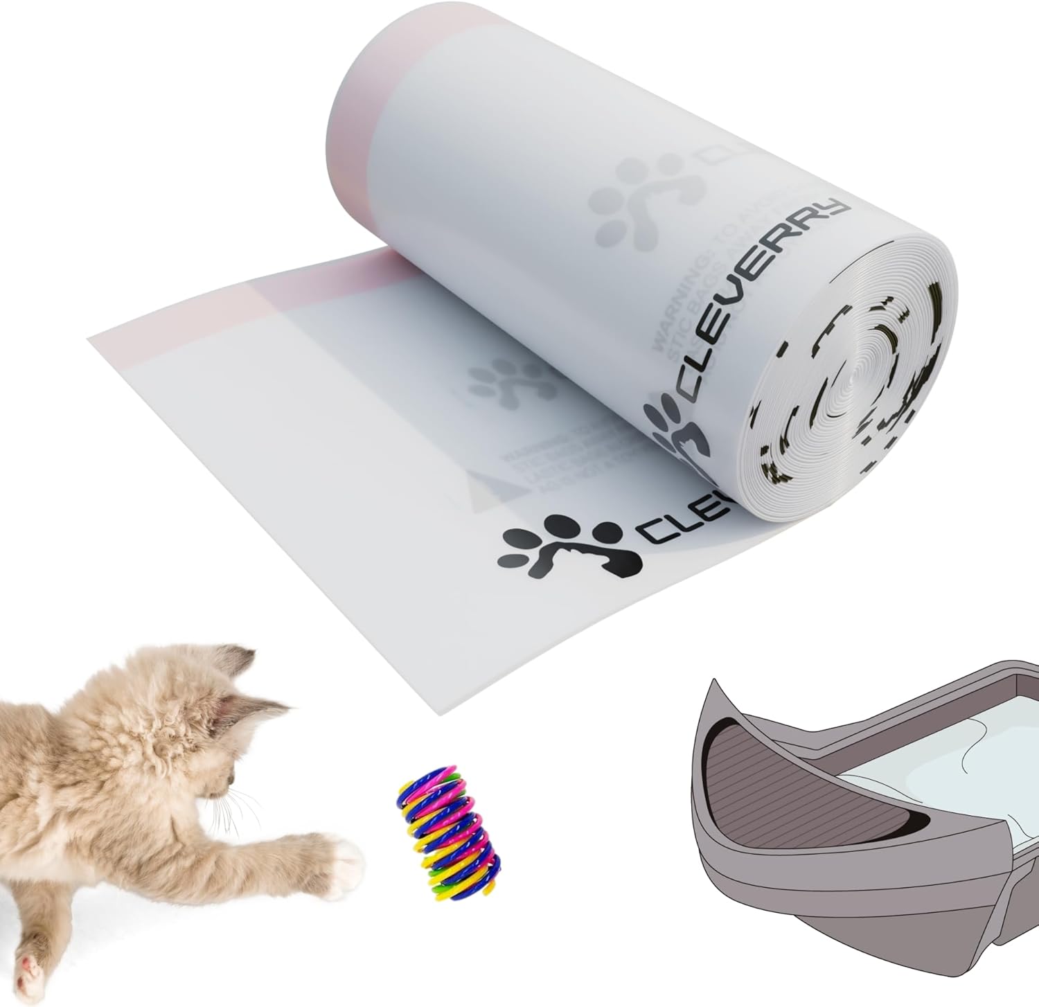 Cleverry Bolsas de arena compatibles con caja de arena automática autolimpiante para gatos, robot 3 y 4, paquete de 75  9  11 galones  Forros de