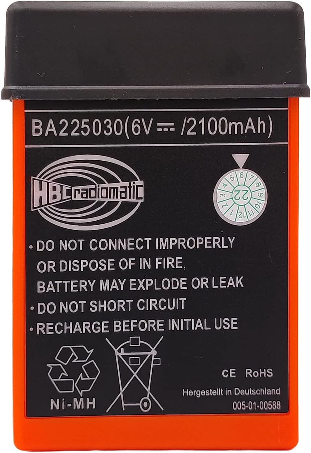 6V 2100mAh BA225030 Ni-Mh Batería recargable HBC Batería radiomática BA225030 para HBC grúa Control remoto bomba camión batería