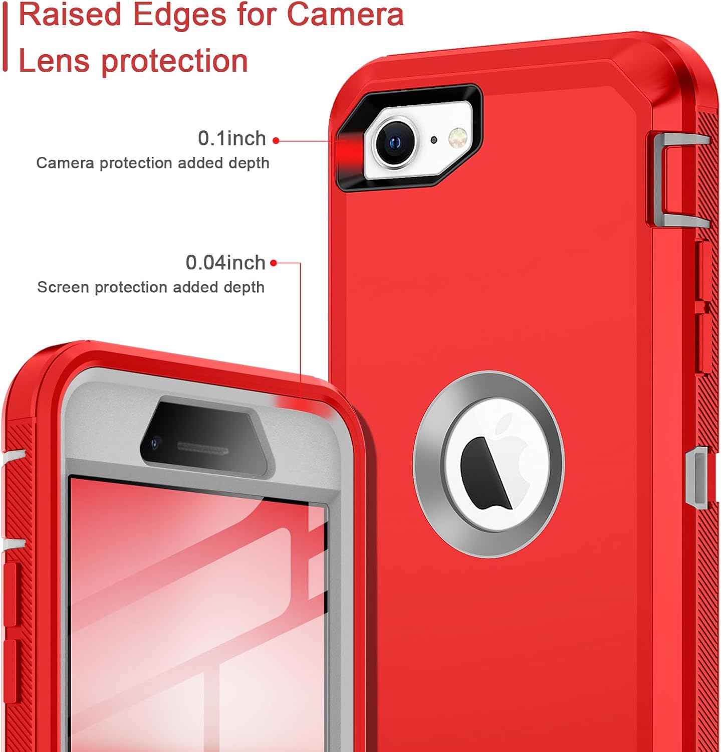 I-HONVA Funda para iPhone SE 20222020, protector de pantalla integrado, a prueba de golpes, a prueba de polvo y caídas, 3 en 1, cuerpo completo,