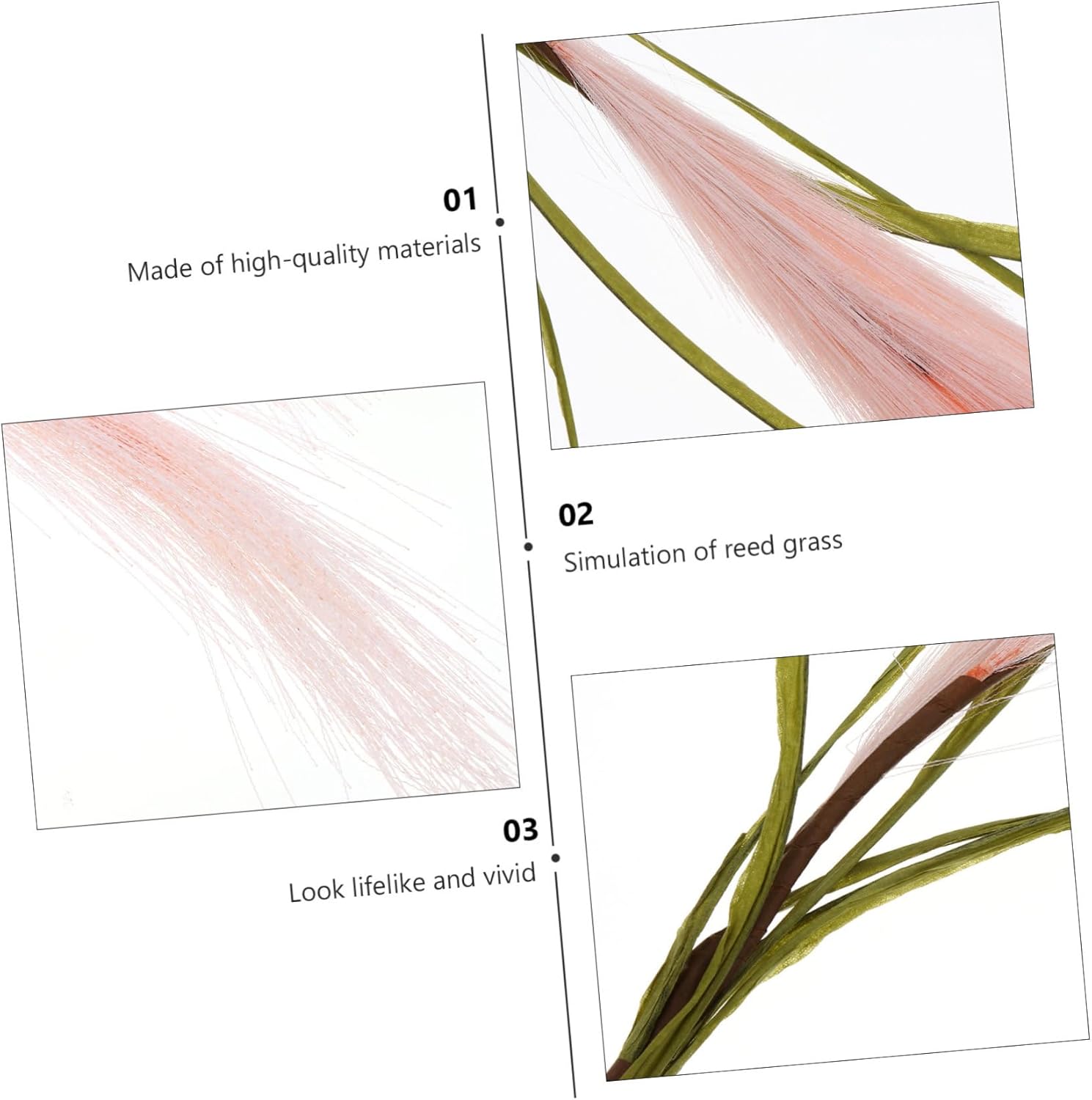 Abaodam 16 Pcs Simulated Reed Grass Natural Dried Artificial Dried Flowers Bouquet Flower Arrangement Grass Decorative Grass Home Accessories Vase
