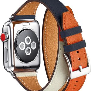 Bestig Correa compatible con Apple Watch Band de 1.496 pulgadas, 1.575 pulgadas, 1.614 pulgadas, correa delgada de cuero genuino, diseño doble giro, Bestig Correa compatible con Apple Watch Band de 1.496 pulgadas, 1.575 pulgadas, 1.614 pulgadas, correa delgada de cuero genuino, diseño doble giro,