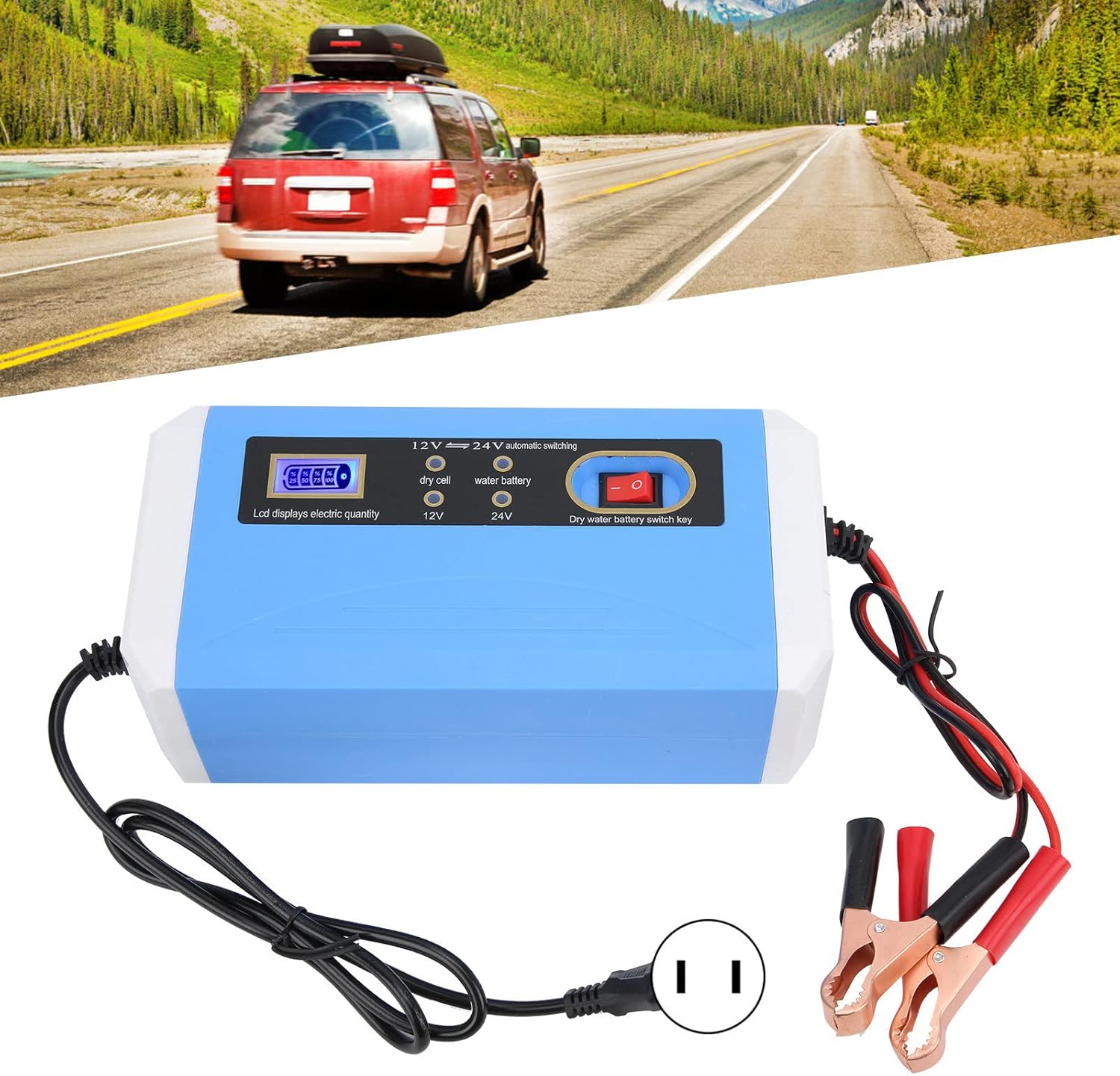 Cargador de batería de coche 24V12V Mantenedor de batería de carga inteligente Cargador de reparación de pulso de transferencia automática con