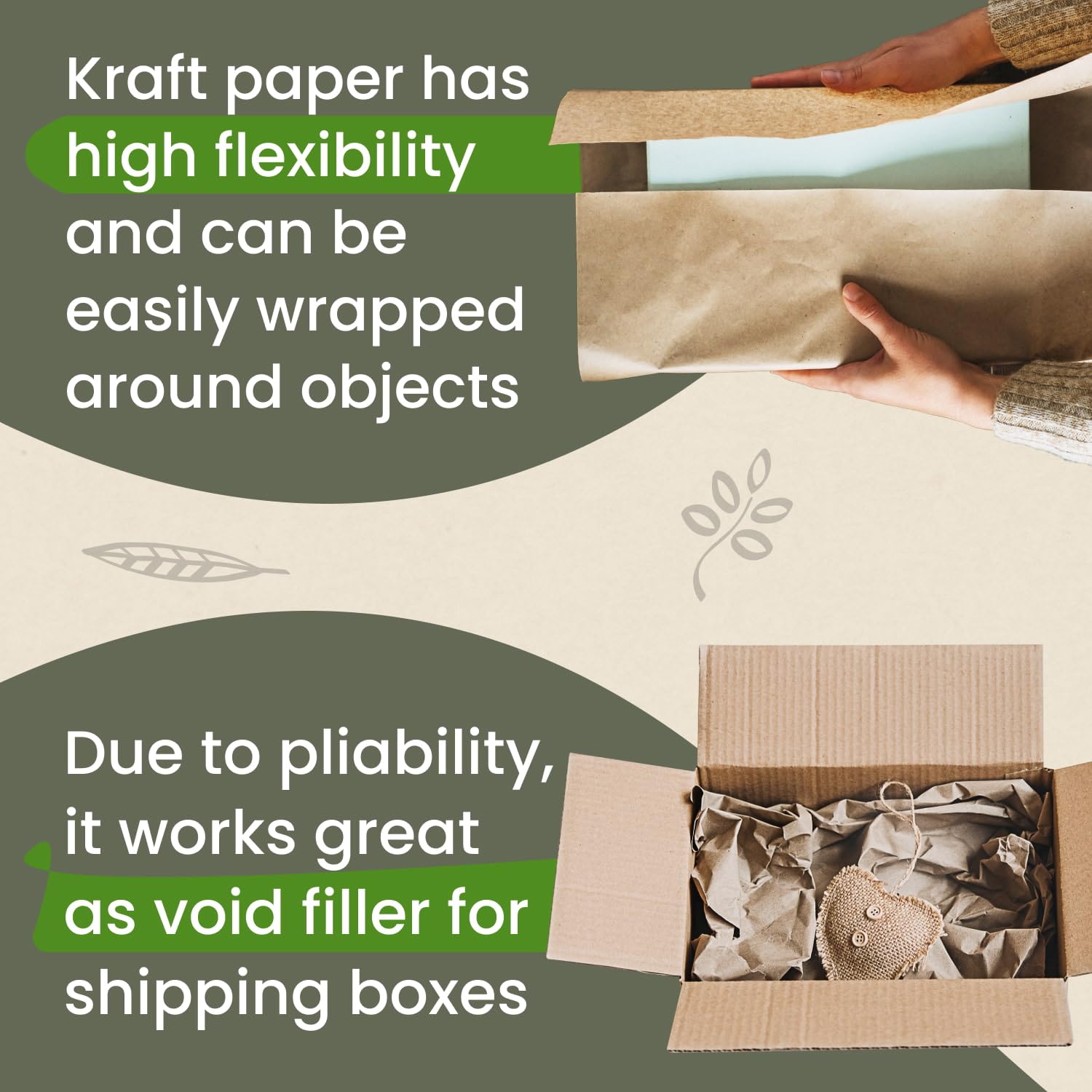 IDL Packaging Rollo de papel kraft marrón de 36 pulgadas x 180 pies (2160 pulgadas), 30 libras (paquete de 2), papel de calidad para embalaje,