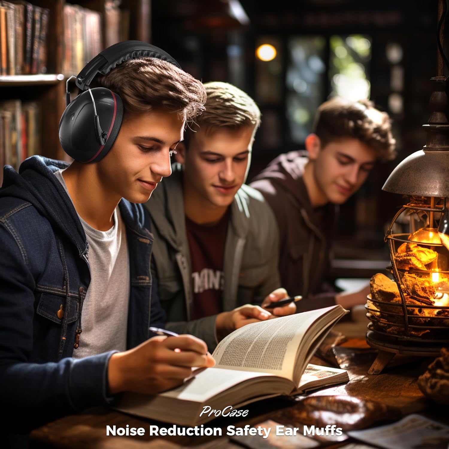 ProCase Orejeras de protección auditiva para reducción de ruido, orejeras con cancelación de ruido NRR de 28 dB, bloqueo de sonido para adultos,