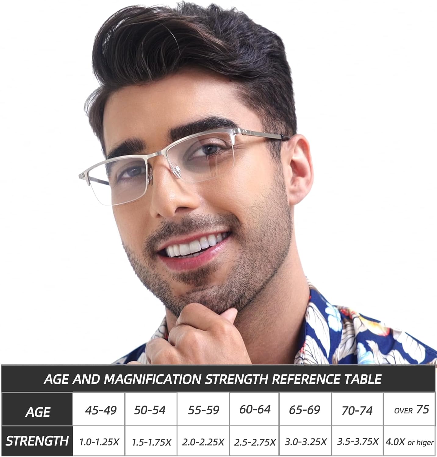JJWELL 3 Pack Reading Glasses for Men Blue Light Blocking, Spring Hinge Readers