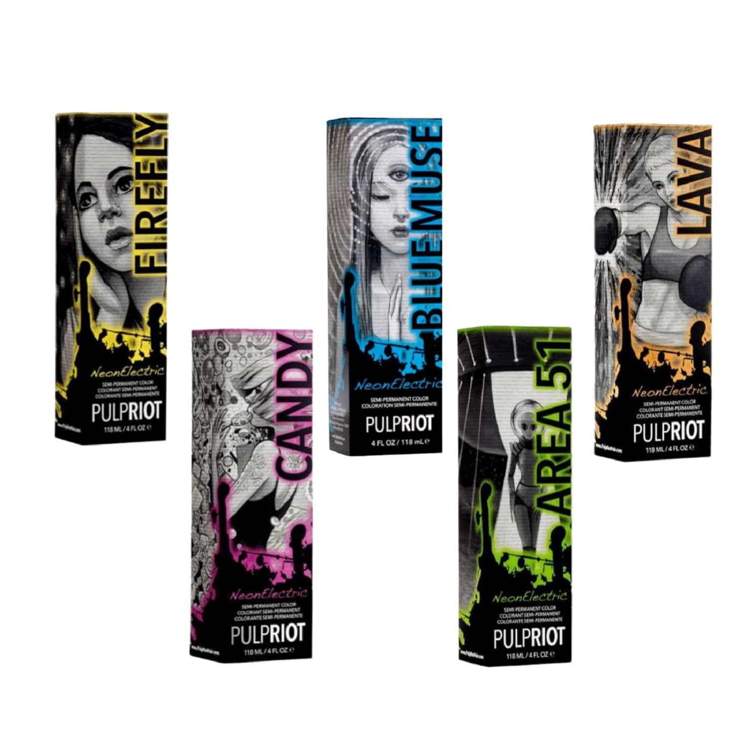 Pulp Riot – Tinte eléctrico semipermanente para el cabello, 4 onzas, BLUE MUSE