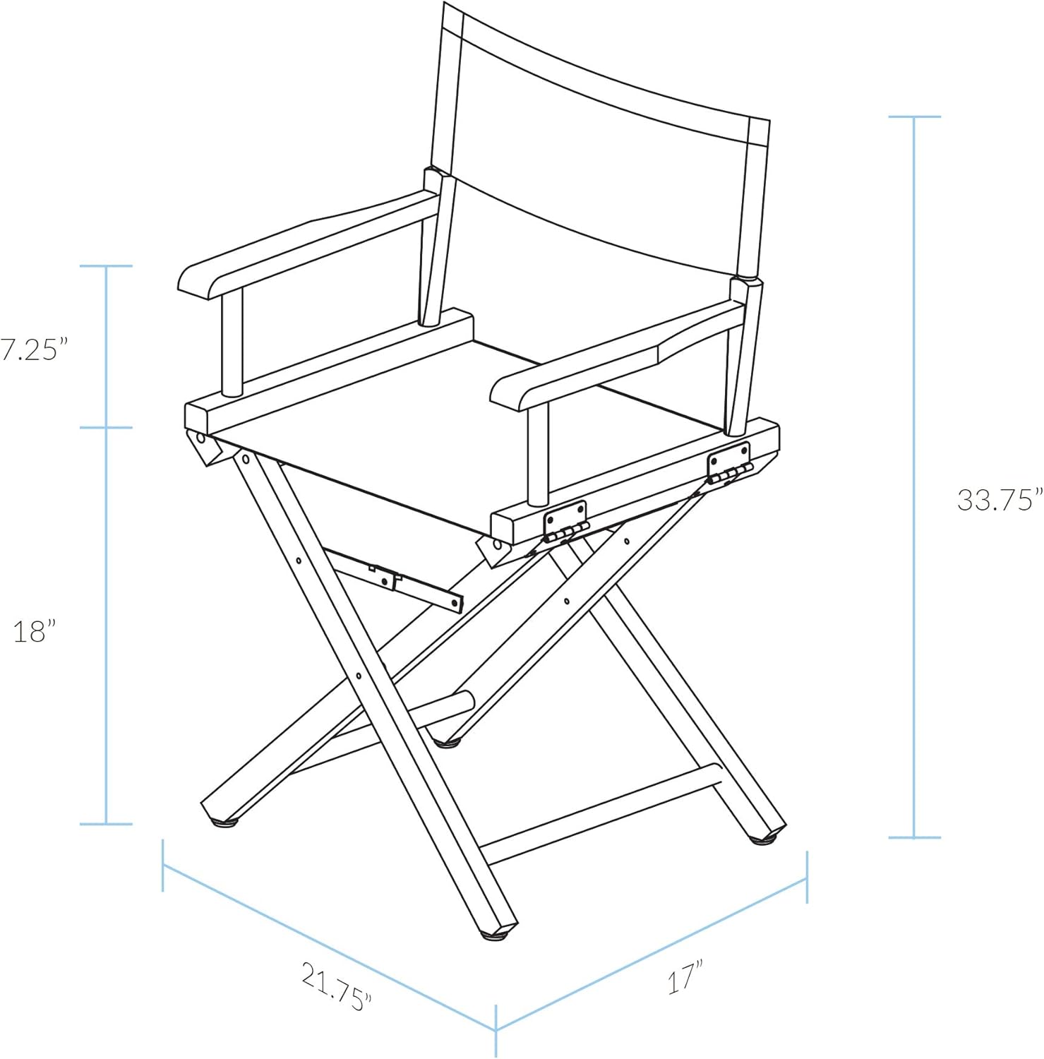 Casual Home – Silla de director de 18.0in, marco de roble miel con lienzo color mandarina