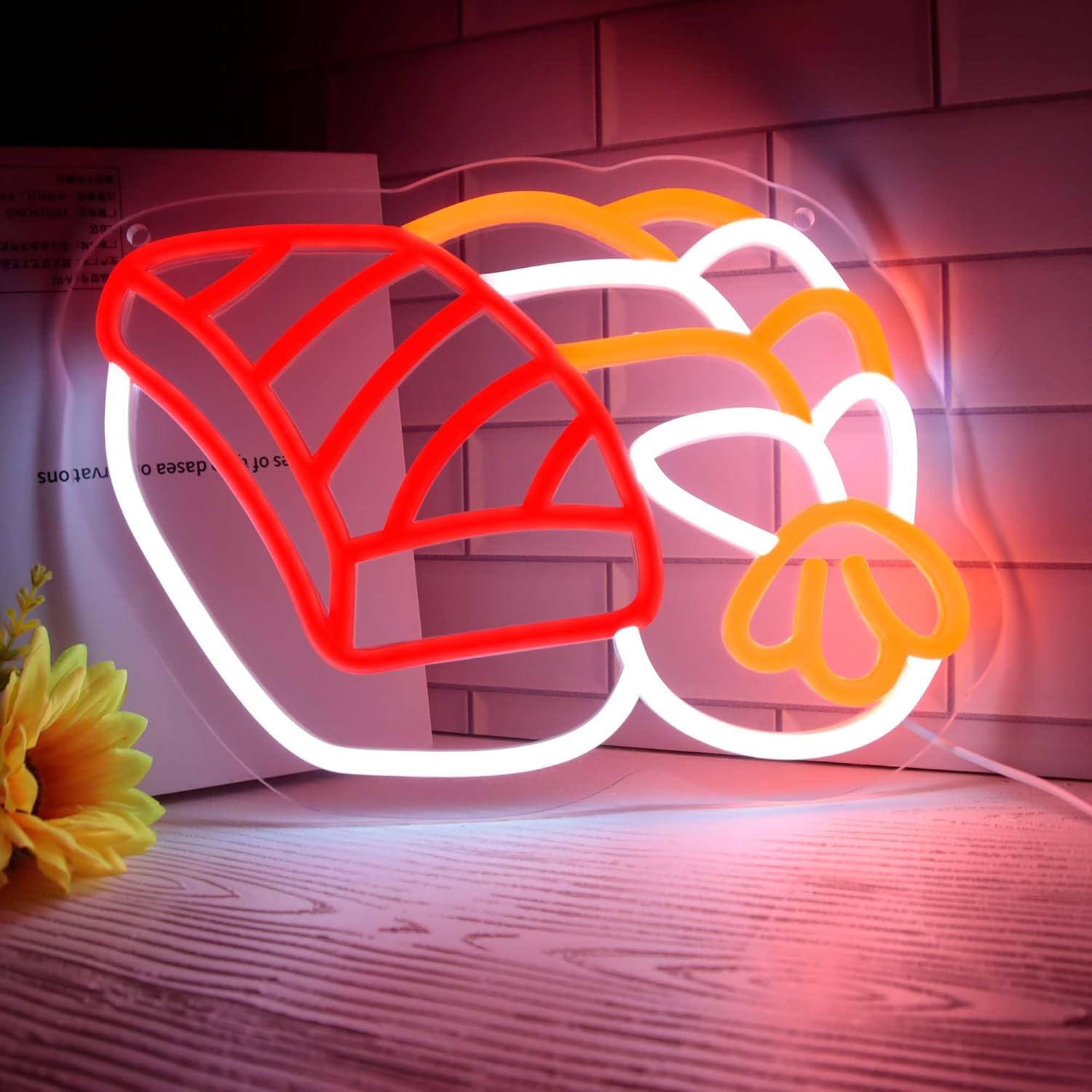 Allball Letrero de neón LED de sushi, letreros LED regulables para decoración de pared, juego de rollos de sushi de restaurante japonés, decoración