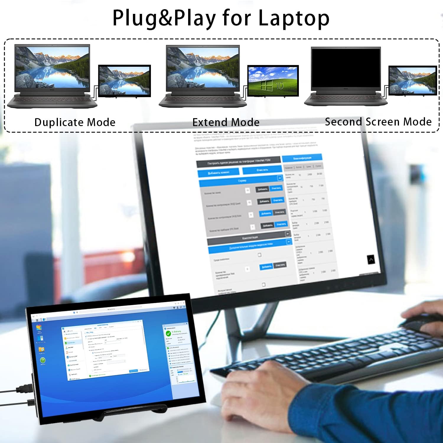 Monitor de pantalla táctil Raspberry Pi de 10.1 pulgadas, monitor de computadora HDMI 1024 × 600, monitor de computadora FHD IPS LCD para Raspberry