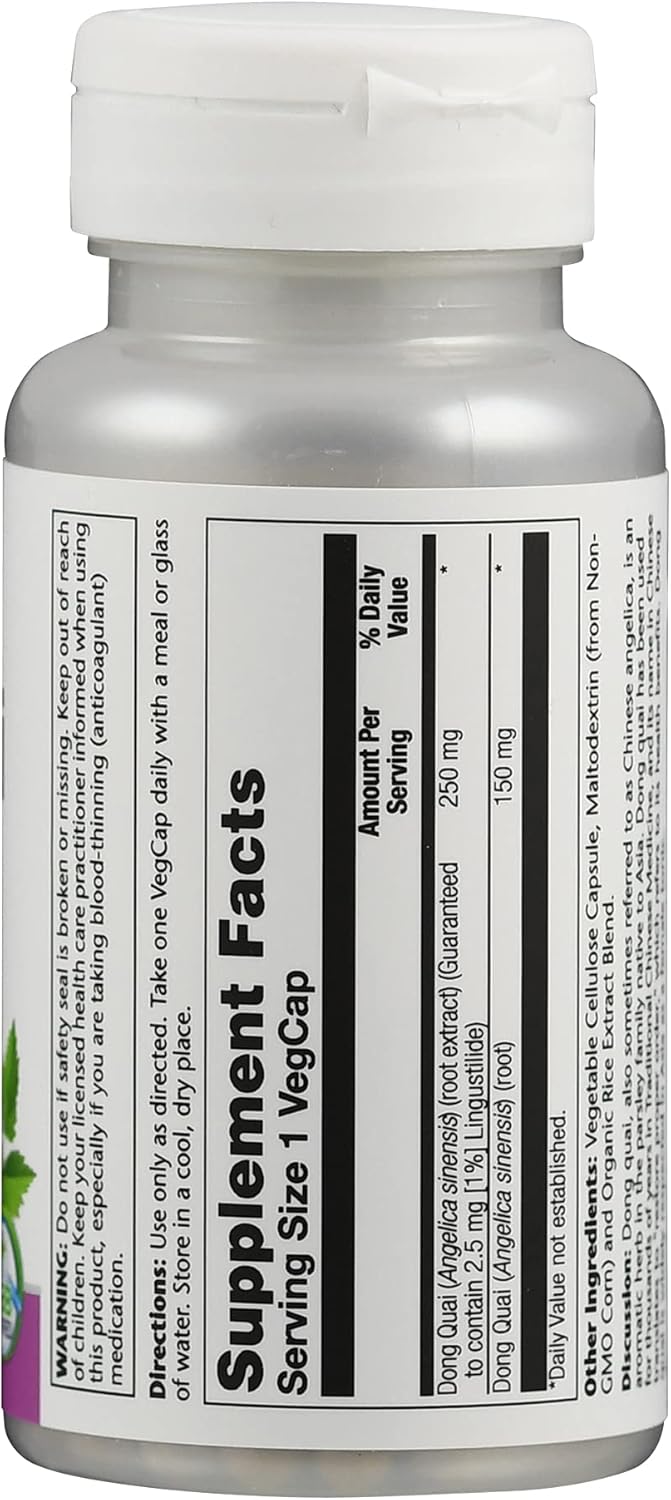 Solaray Extracto de raíz de Dong Quai, 250 mg, 60 unidades