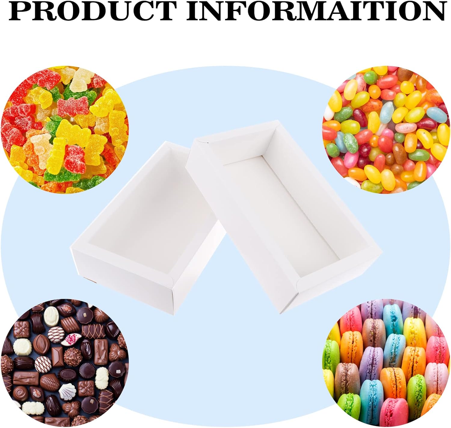 26 cajas rectangulares de papel kraft con tapa transparente, cajas de embalaje pequeñas de cartón para regalos de fiesta, dulces y manualidades, 6.5