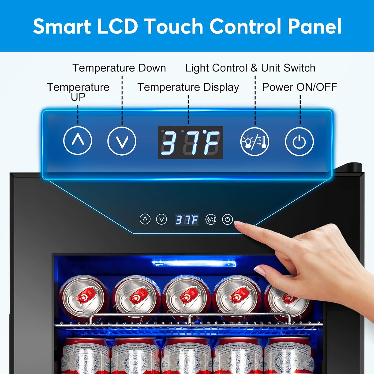 Refrigerador de bebidas de 17 pulgadas de ancho  Enfriador de bebidas para 126 latas con puerta de vidrio  Mini refrigerador de cerveza para
