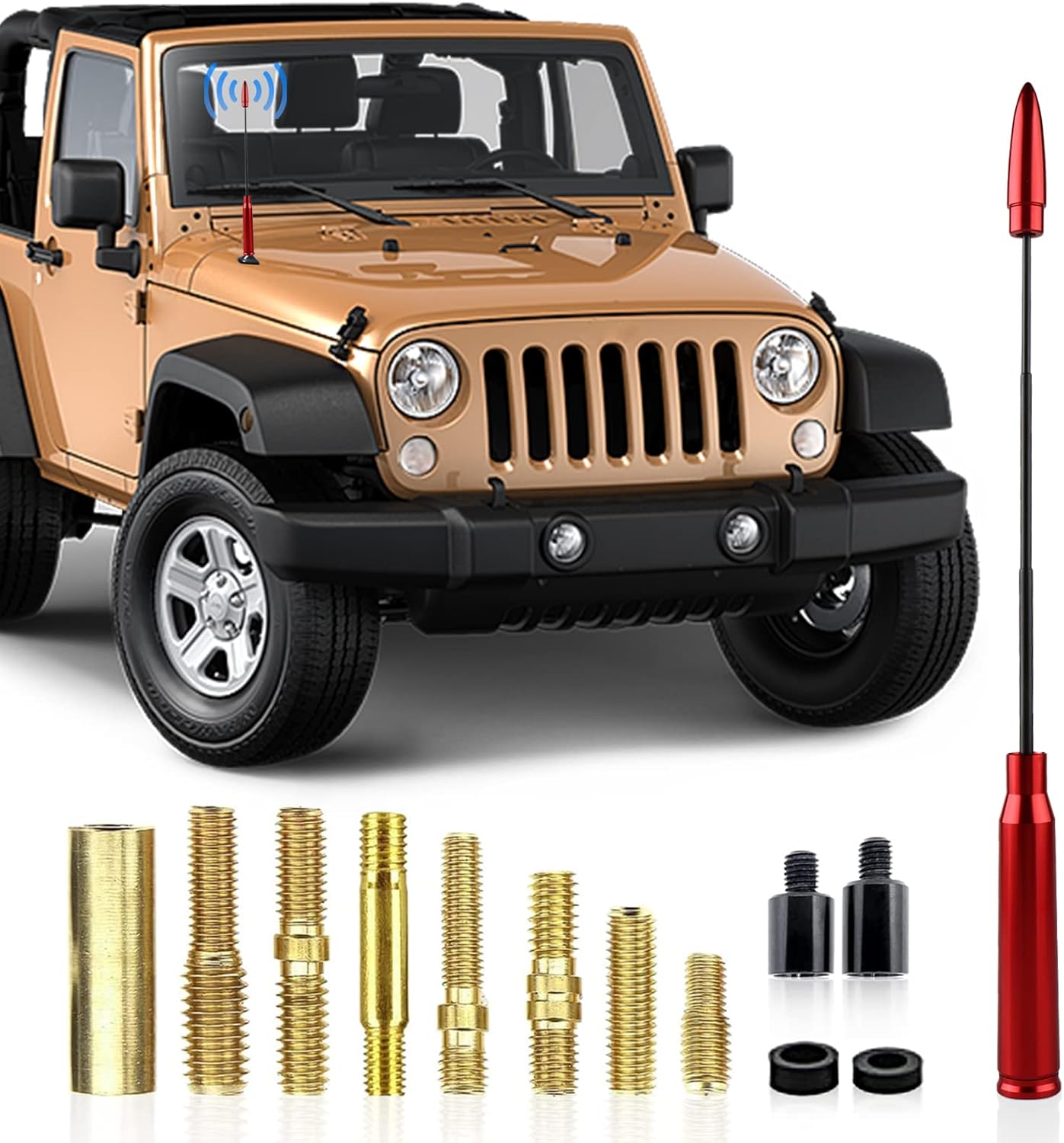 Pack-1 – Antena retráctil para camioneta para automóvil, kit de antena retráctil para Chevy Silverado 1500 2500 3500 HD Avalanche GMC Sierra 1500