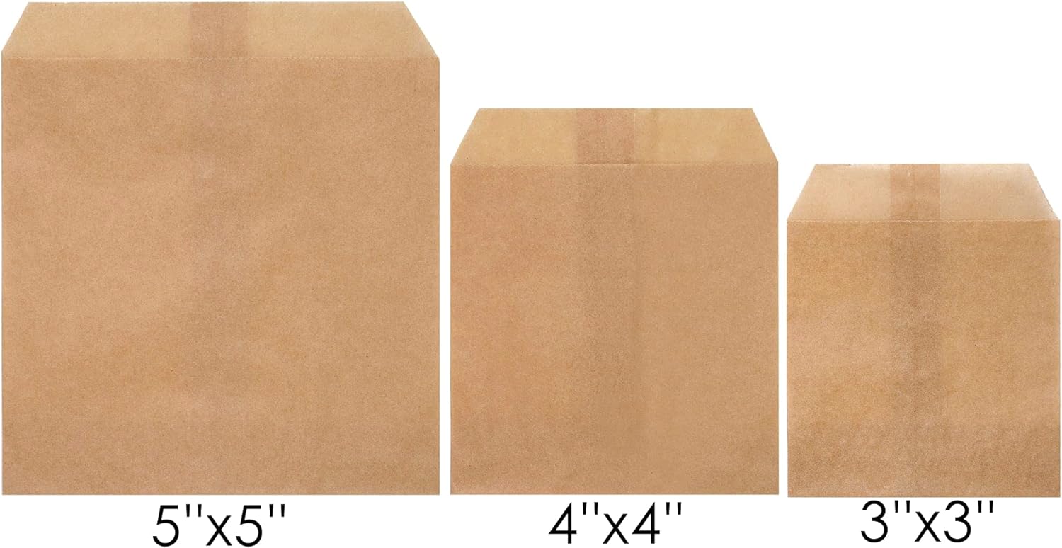 Quotidian – 100 sobres cuadrados de papel cristalino (5 x 5 pulgadas) (marrón)