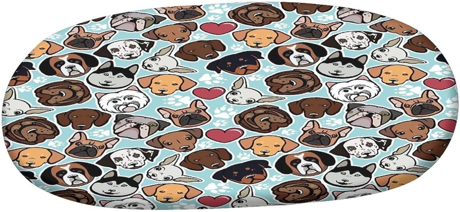 Mantel ovalado ajustable para patio, mantel de poliéster elástico para amantes de los perros, razas caninas, bulldog, chihuahua, siberianos y