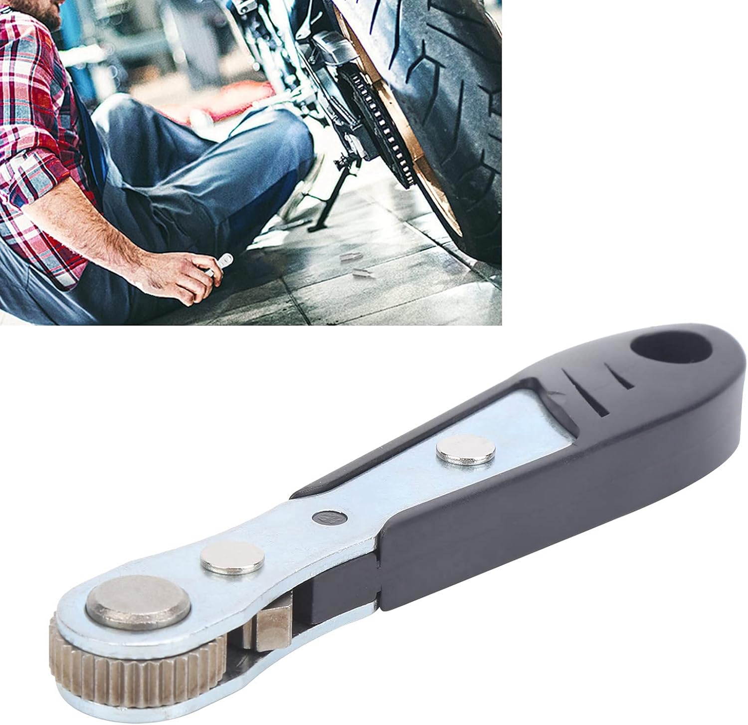 FTVOGUE Llave de trinquete, mini llave de trinquete, llave de casquillo hexagonal de 14 pulgadas, herramienta de destornillador, adecuada para