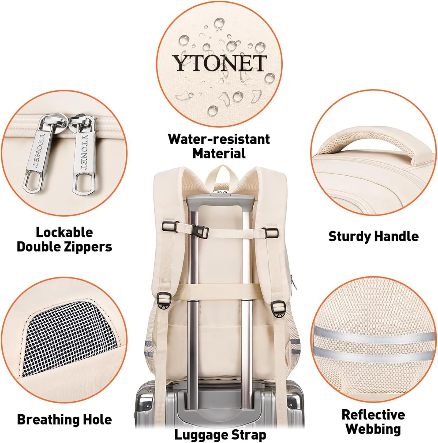 Ytonet Mochila de gimnasio para mujeres y hombres, mochila de viaje con compartimento para zapatos, puerto de carga USB, bolsa de transporte