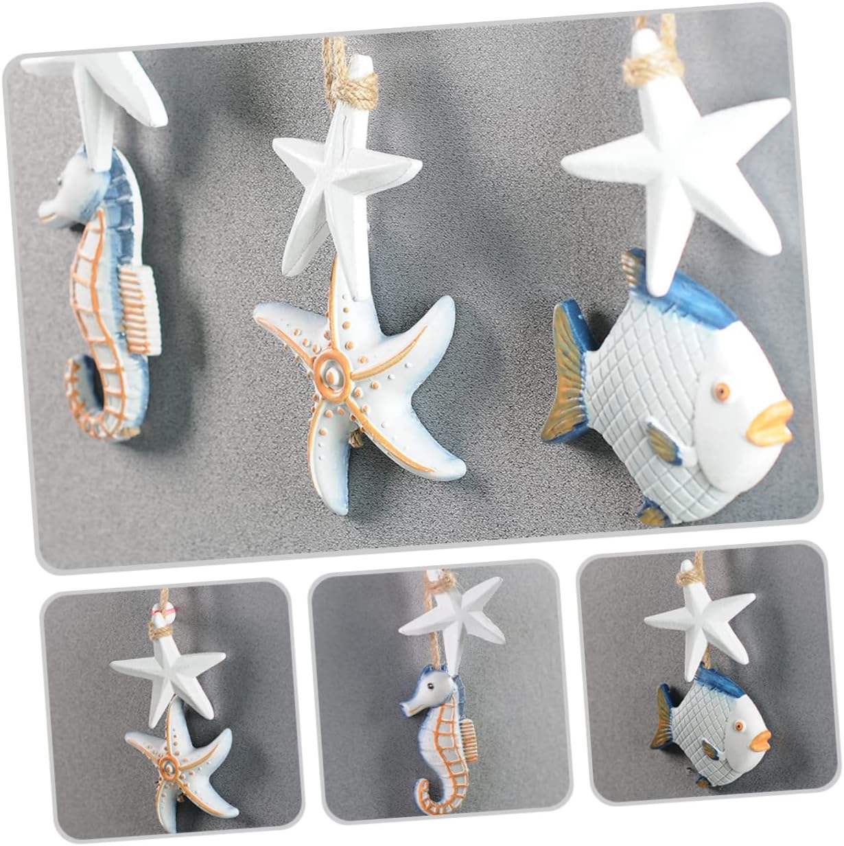 Uonlytech 2pcs Wooden Seaside Hanging Decoration Coastal Beach Wall Art Nautical Hanging Ornaments Nautical Party Favors Gift Office Decorations