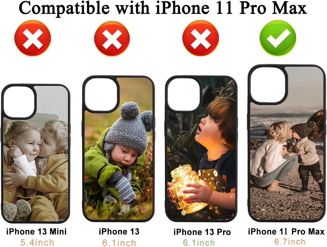 Eouine 5 fundas de teléfono en blanco de sublimación para Apple iPhone 11 Pro Max de 6.5 pulgadas, fundas protectoras personalizadas para teléfono