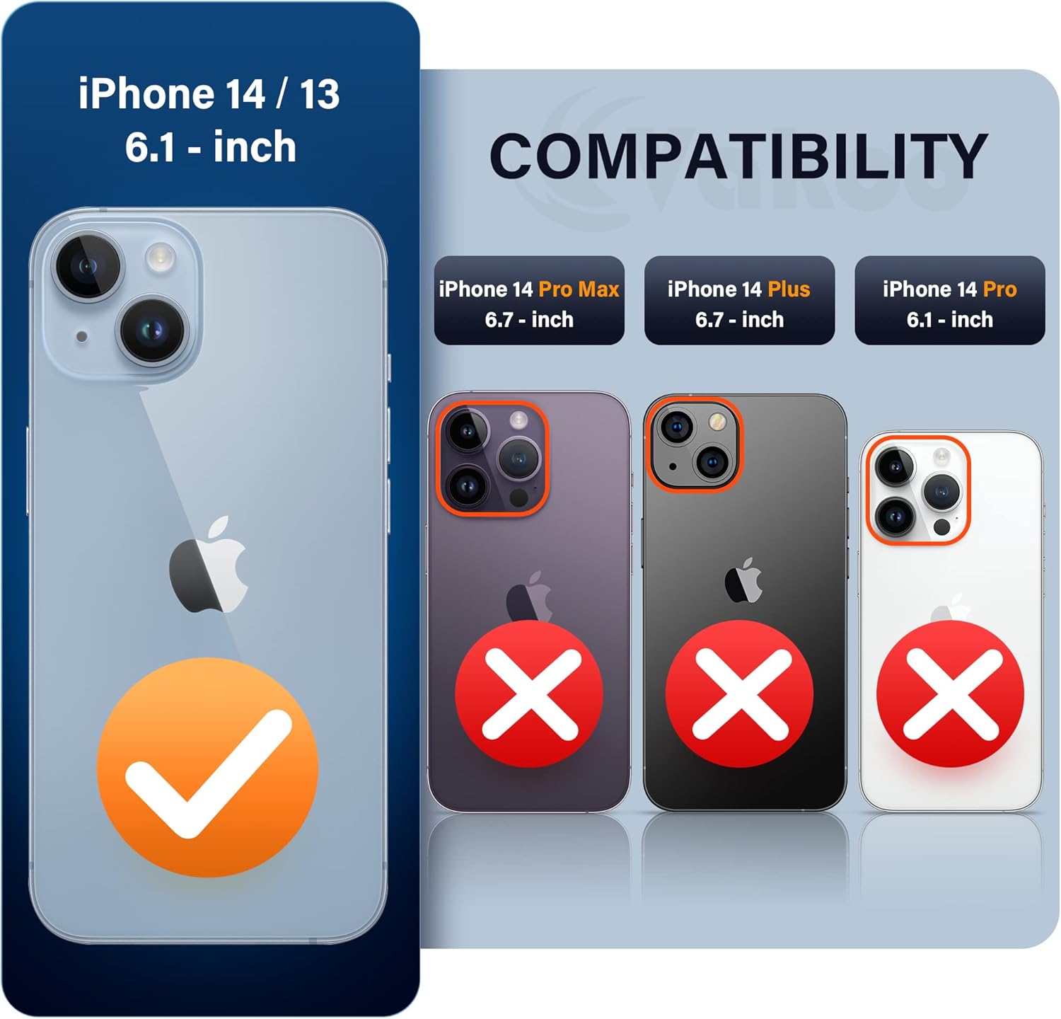 Vakoo Funda para iPhone 13 y iPhone 14 (6.1 pulgadas), resistente y duradera, bordes elevados que protegen la pantalla y la cámara, color rojo