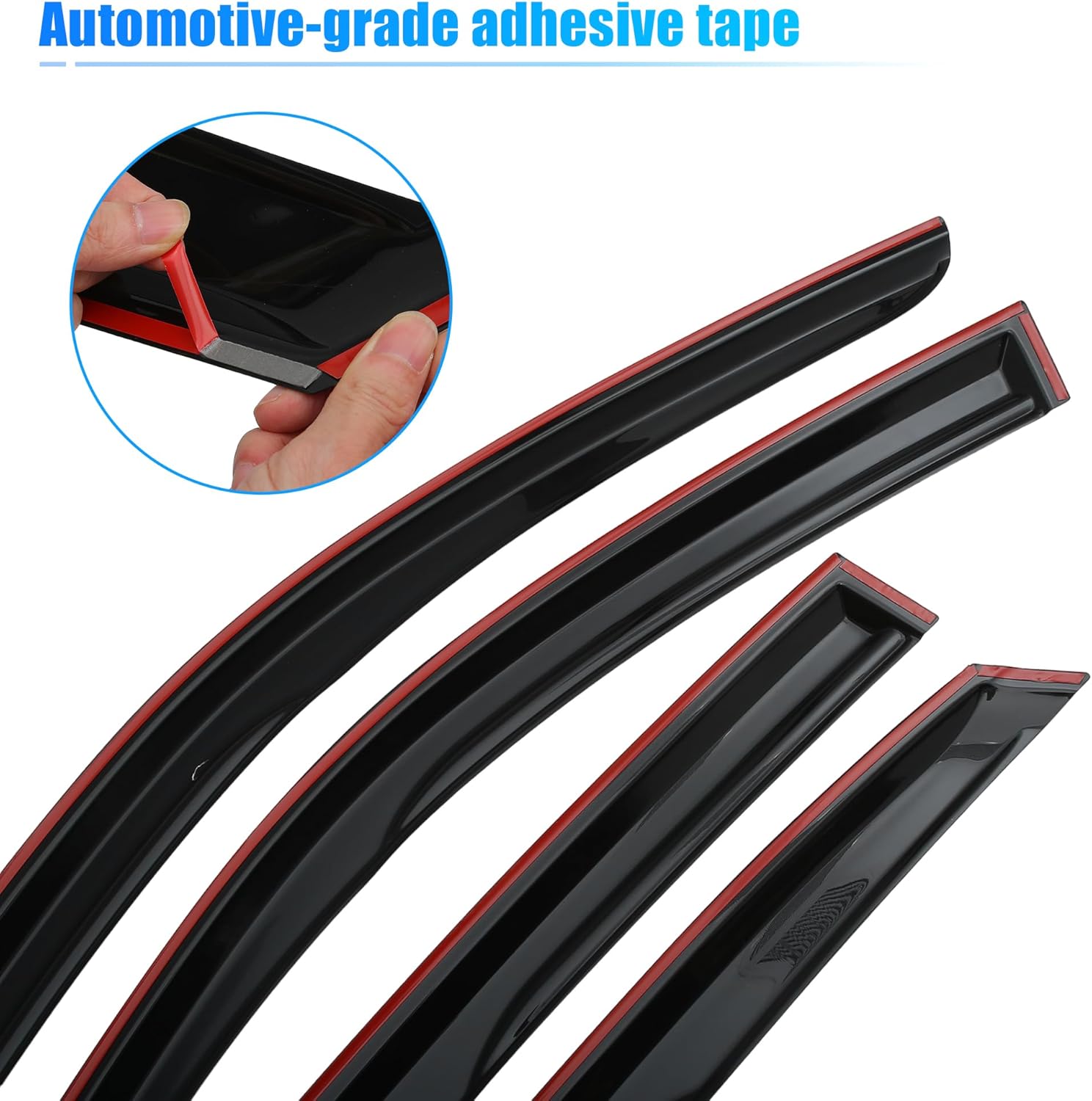 X AUTOHAUX 1 juego de viseras de ventana, protectores de lluvia, deflectores, viseras de ventana duraderas para Honda Civic 2022 2023, color negro