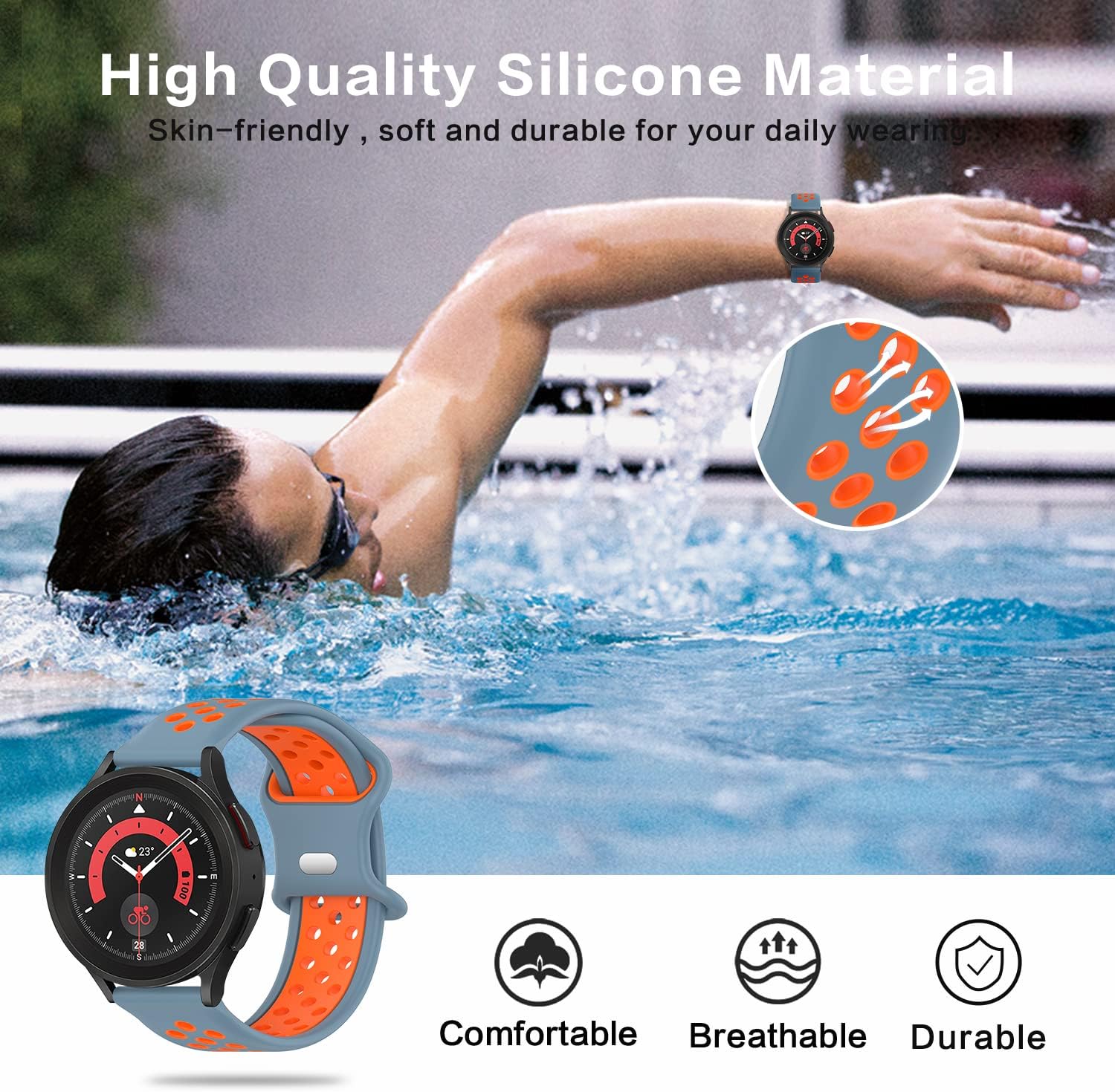 Geageaus Correas de arcoíris de 0.78 pulgadas compatibles con Samsung Galaxy Watch 6Galaxy Watch 5Galaxy Watch 4Active 2 de 1.575 pulgadas y 1.732