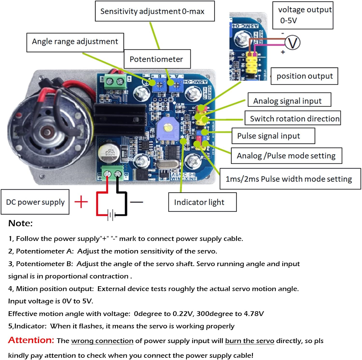 ASMC-04B robot servo de alta potencia de alta potencia de alta potencia 12V  24V 396.8 lbs.cm manipulador robótico grande para RC Smart Car
