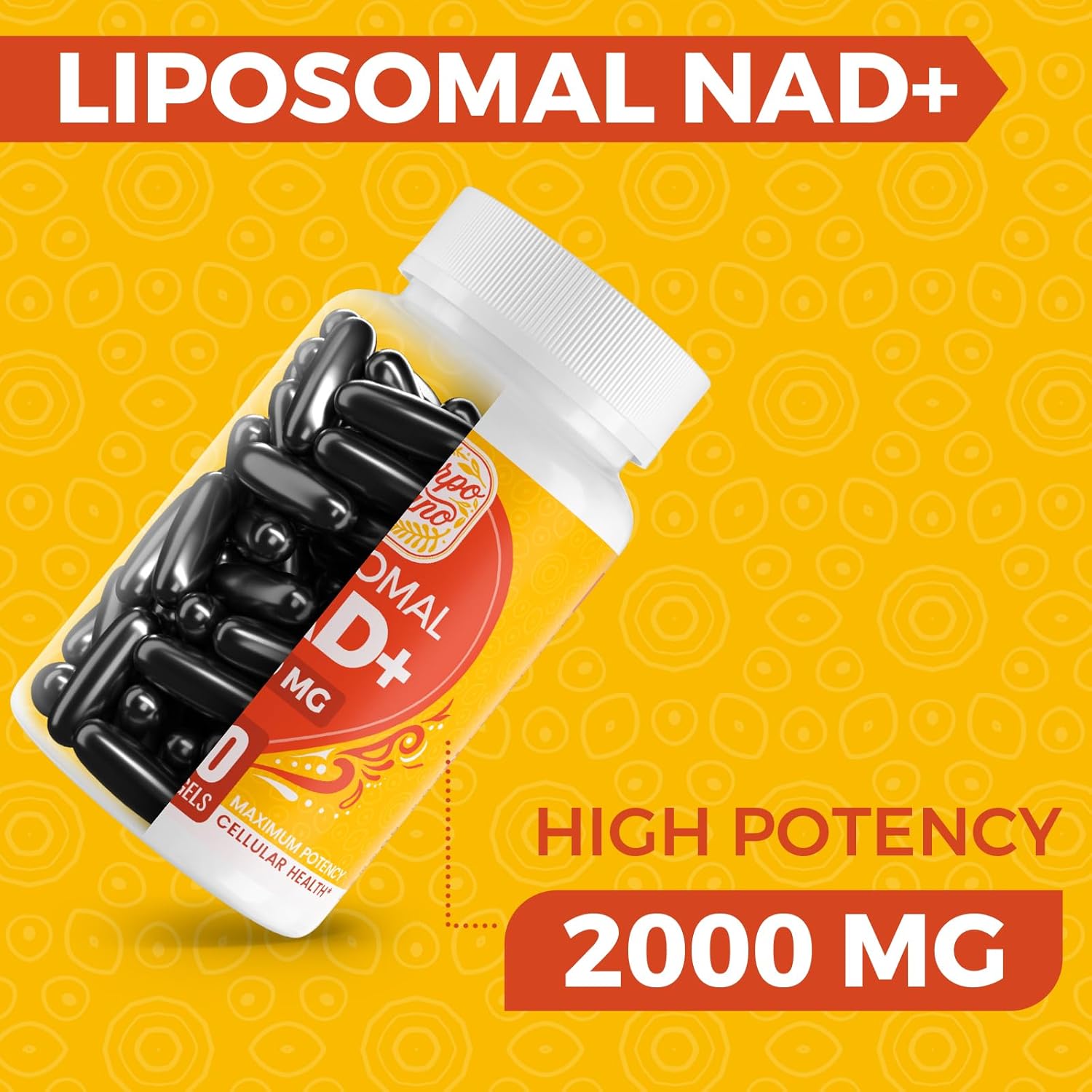 Suplemento liposomal NAD de 2000 mg  Alta absorción y NAD Pontecy, más eficiente que la nicotinamida ribósido, 100% puro NAD+ suplementos para