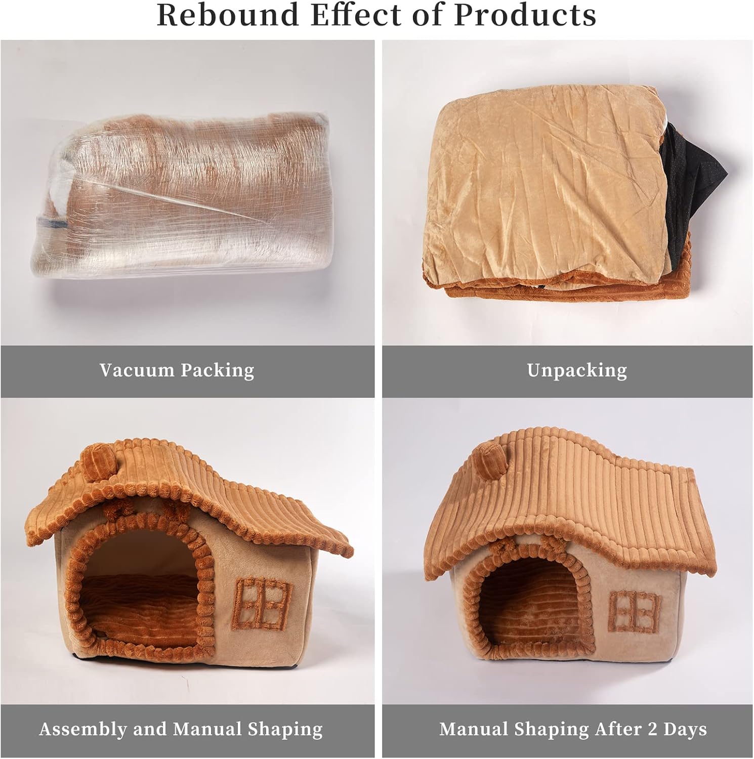 Jiupety Casa de gato para gato, chimenea para gatos de interior, suficiente espacio interior, casa de gatito para gatos de 3 a 7 libras, casa de