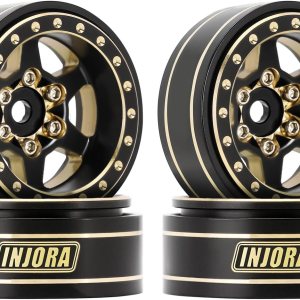 INJORA 1.0 Plus – Llantas de latón Beadlock de 6 radios para TRX4M SCX24 FCX24 124 118 RC Crawler, 1.48 ozpiezas (negro y dorado) INJORA 1.0 Plus – Llantas de latón Beadlock de 6 radios para TRX4M SCX24 FCX24 124 118 RC Crawler, 1.48 ozpiezas (negro y dorado)