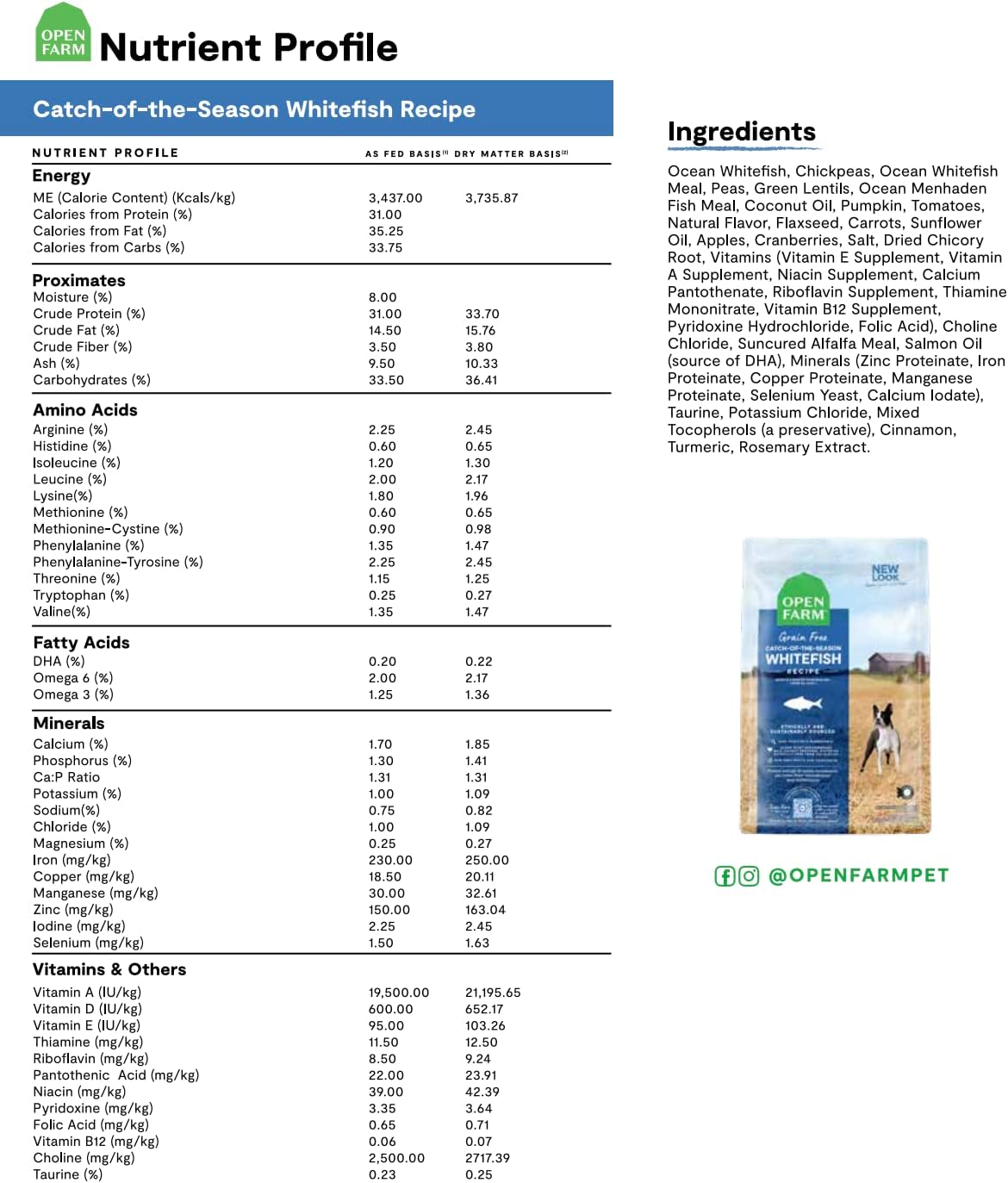 Open Farm Catch-of-The-Season – Alimento seco para perros sin granos, receta de pescado capturado de forma sostenible con superalimentos sin OMG y