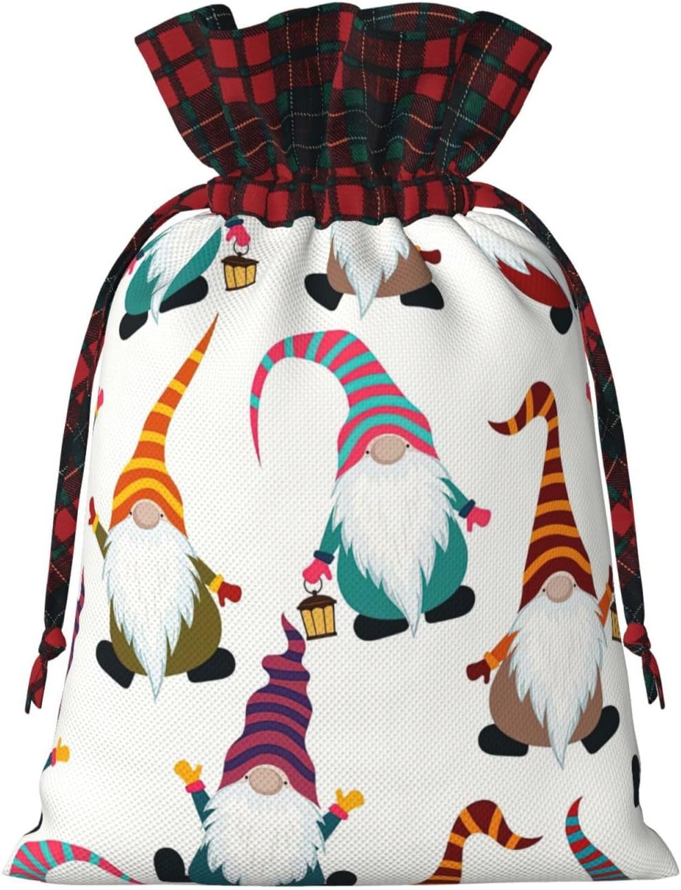 Bolsas de regalo de Navidad con cordón de gnomos divertidos, para mujeres y hombres, suministros de Navidad, 2 tamaños