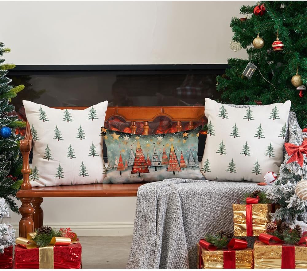 DFXSZ Juego de 2 fundas de almohada de Navidad de 18 x 18 pulgadas, fundas decorativas de invierno para el hogar, sofá, 30 unidades