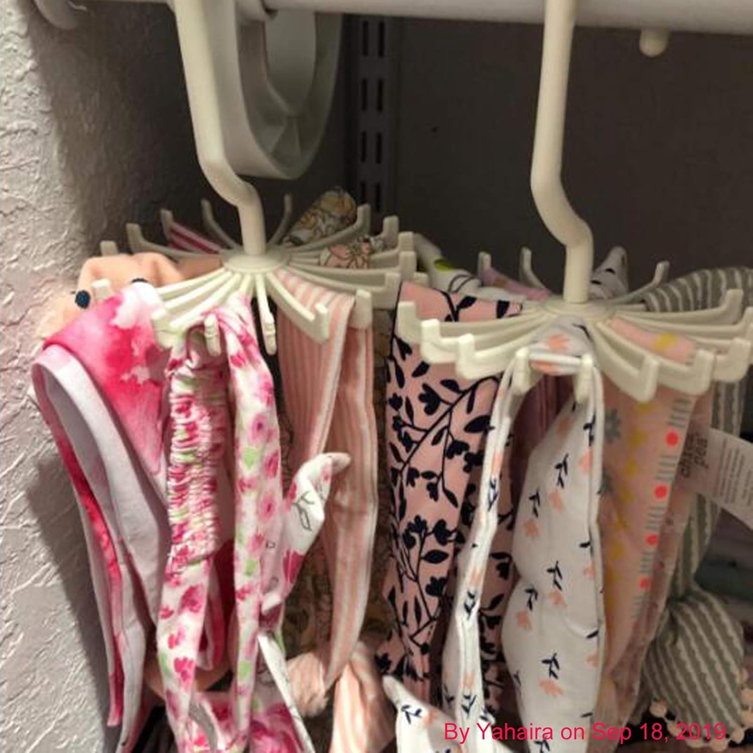Paquete de 3 lazos giratorios organizador de armario, gancho para corbata, soporte para diadema (blanco)
