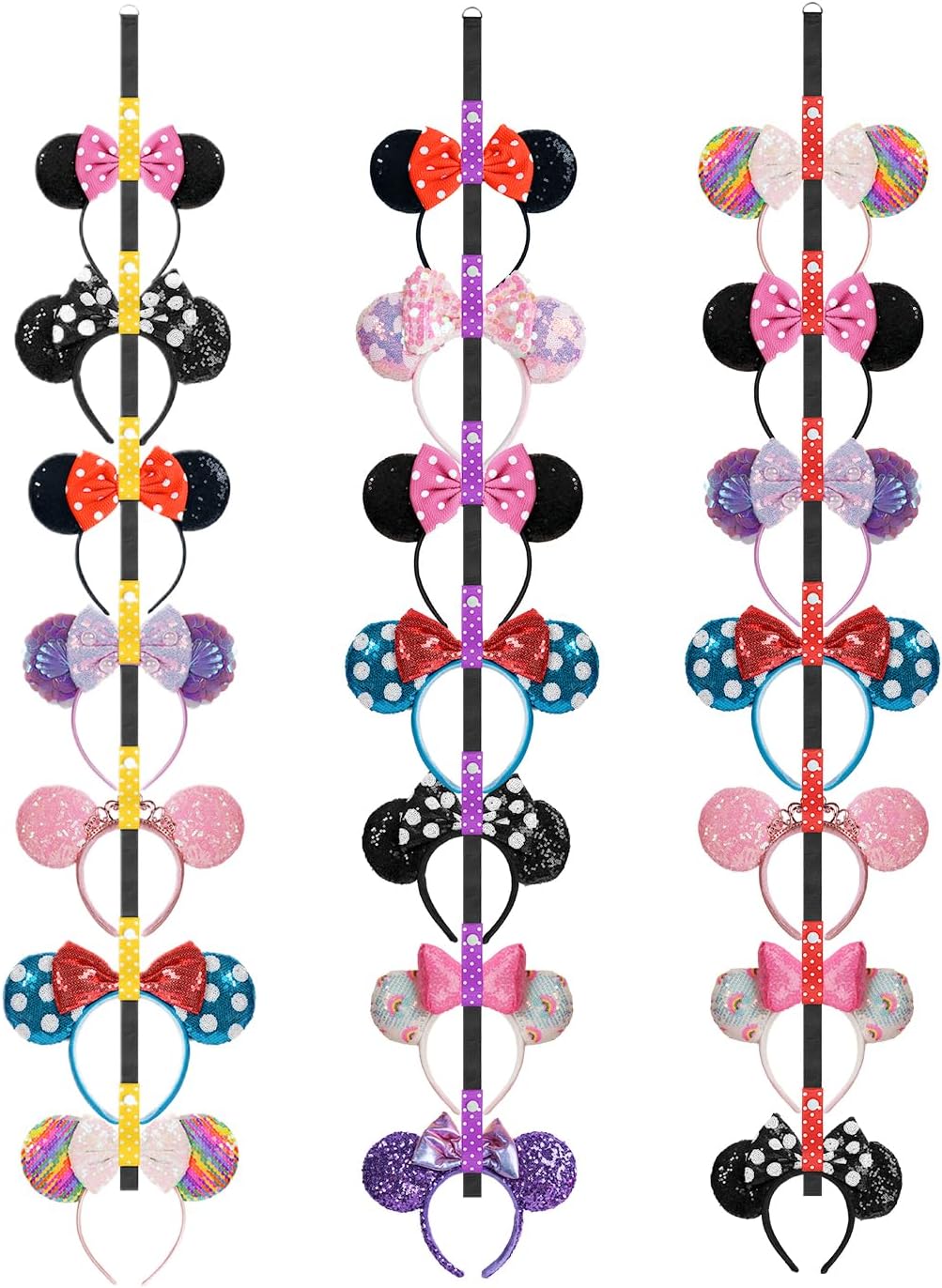 3 soportes para diadema de orejas de Disney, organizadores montados en la pared para mostrar orejas de Mickey Mouse