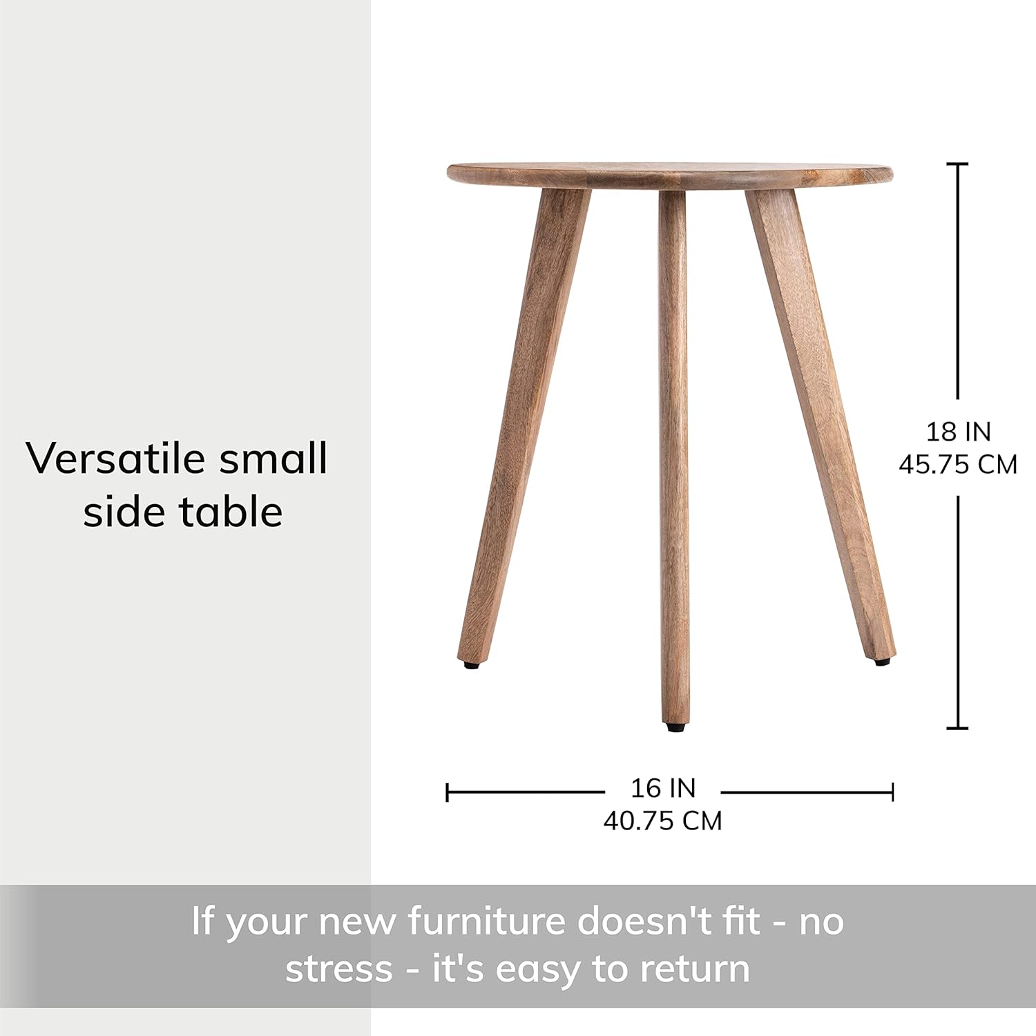 MH London Wandsworth Mesa auxiliar de madera – Mesas pequeñas hechas a mano exclusivamente diseñadas – Mesa auxiliar triangular contemporánea para