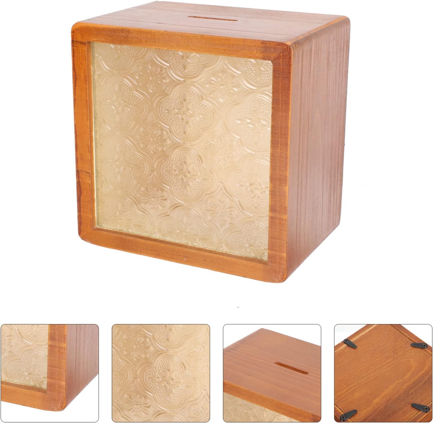 Zerodeko Caja de sombra de alcancía de madera, caja de dinero, caja de ahorro de dinero, macetas de ahorro de monedas para niños y niñas