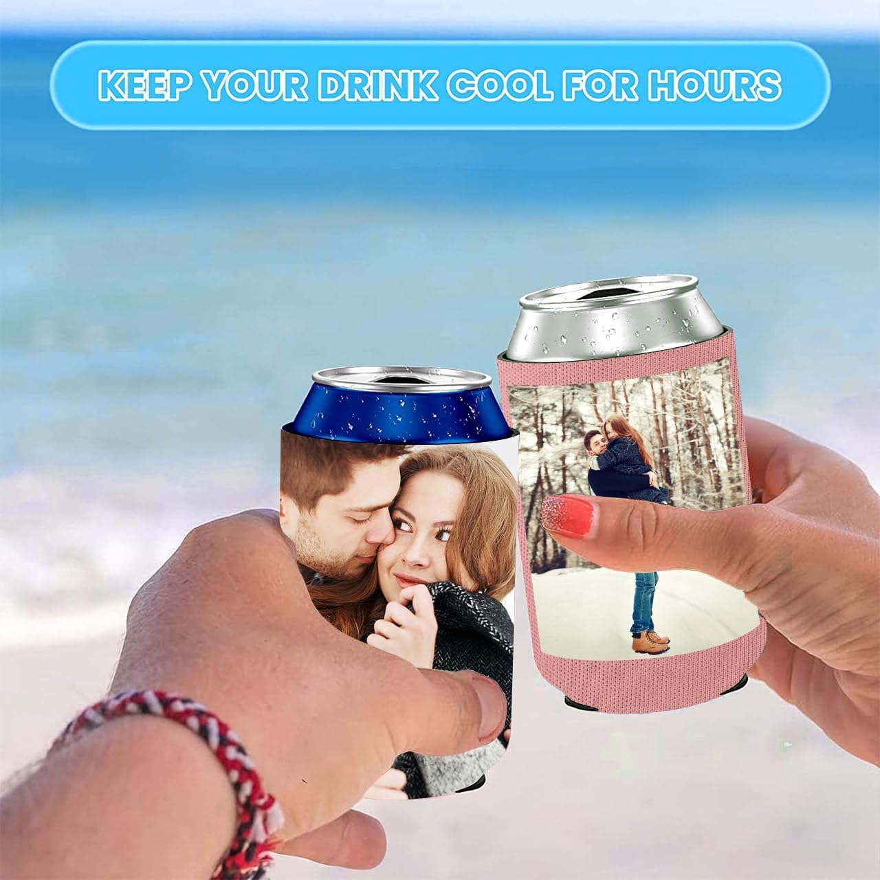 Juego de 1 enfriador de latas personalizado, soporte para bebidas frías para latas, enfriadores de latas de graduación personalizados, fundas