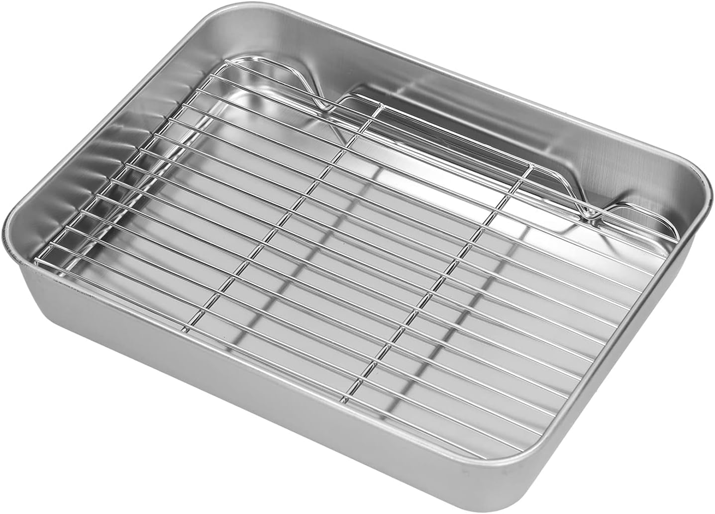 Sartén para asar con estante para hornear, bandejas planas para hornear japonesas refrigeradas más oscuras, bandejas rectangulares para asar con