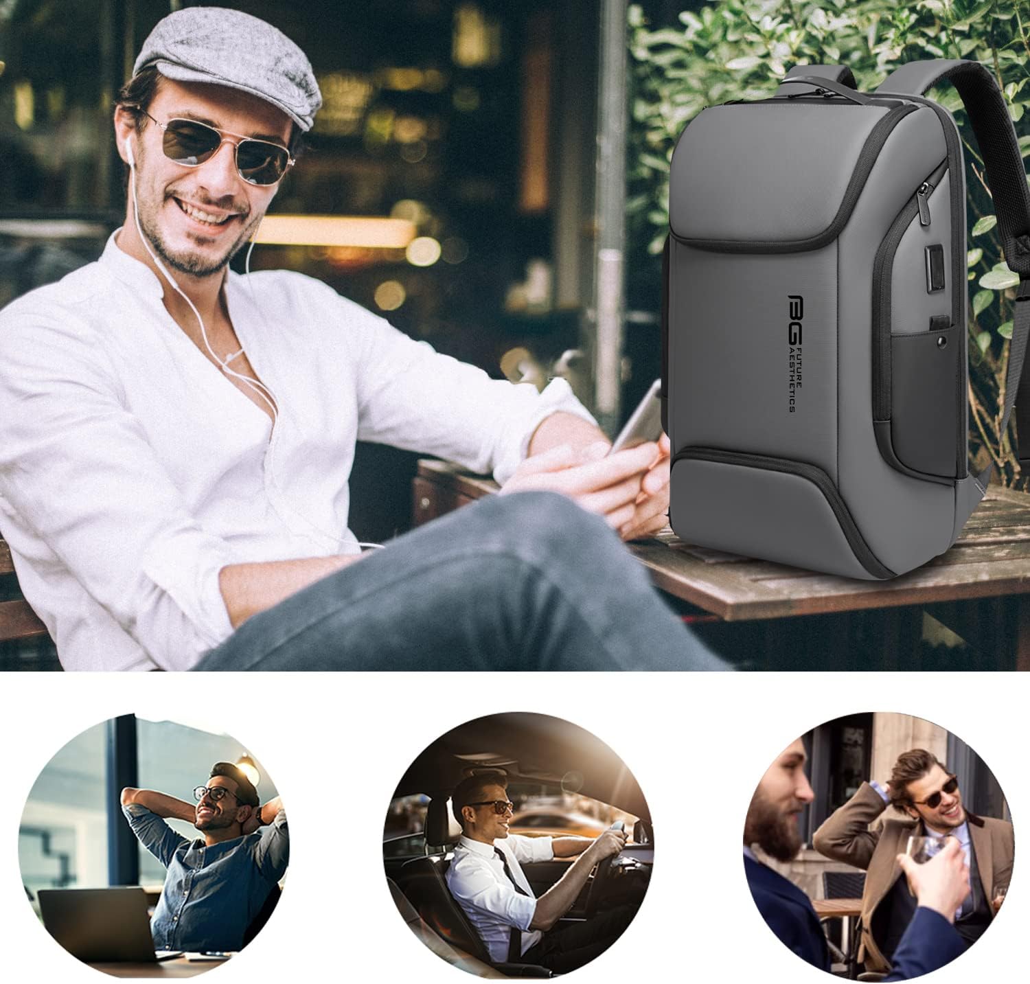BANGE Mochila inteligente para computadora portátil de negocios que puede contener una mochila de viaje para laptop de 15.6 pulgadas, bolsa de