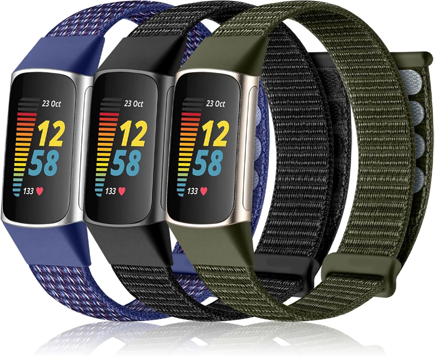 Haveda Correa compatible con Fitbit Charge 6Charge 5 bandas para mujeres y hombres, correa de repuesto Charge 6 Charge 5 bandas de nailon con