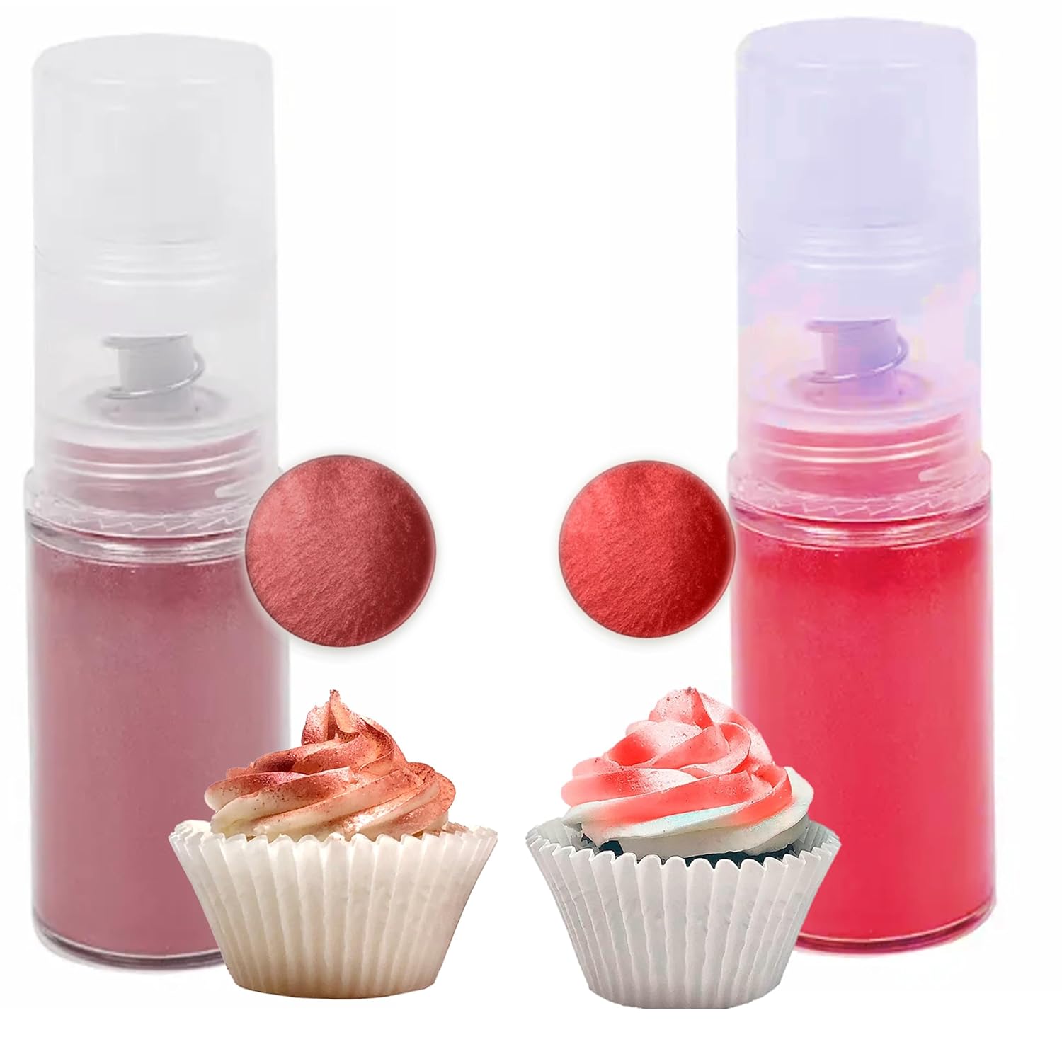 Juego de bomba de aerosol comestible de purpurina roja para decoración de pasteles, pintura de chocolate, fresas, pasteles, cupcakes, bebidas,