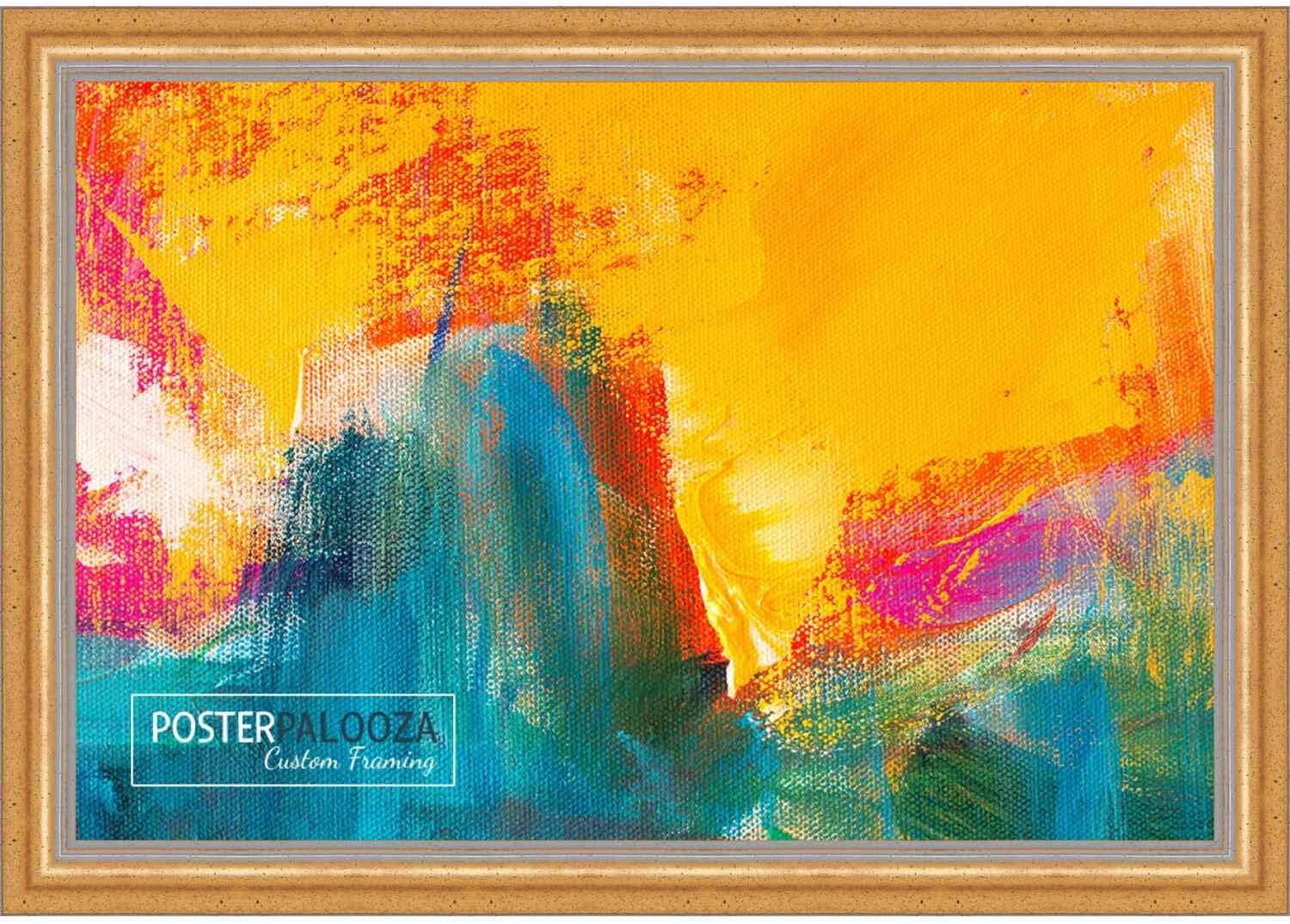 Poster Palooza 11×16 Traditional Gold Complete Wood Picture Frame with UV Acrylic Plexiglass, Foam Board Backing & Hardware Included