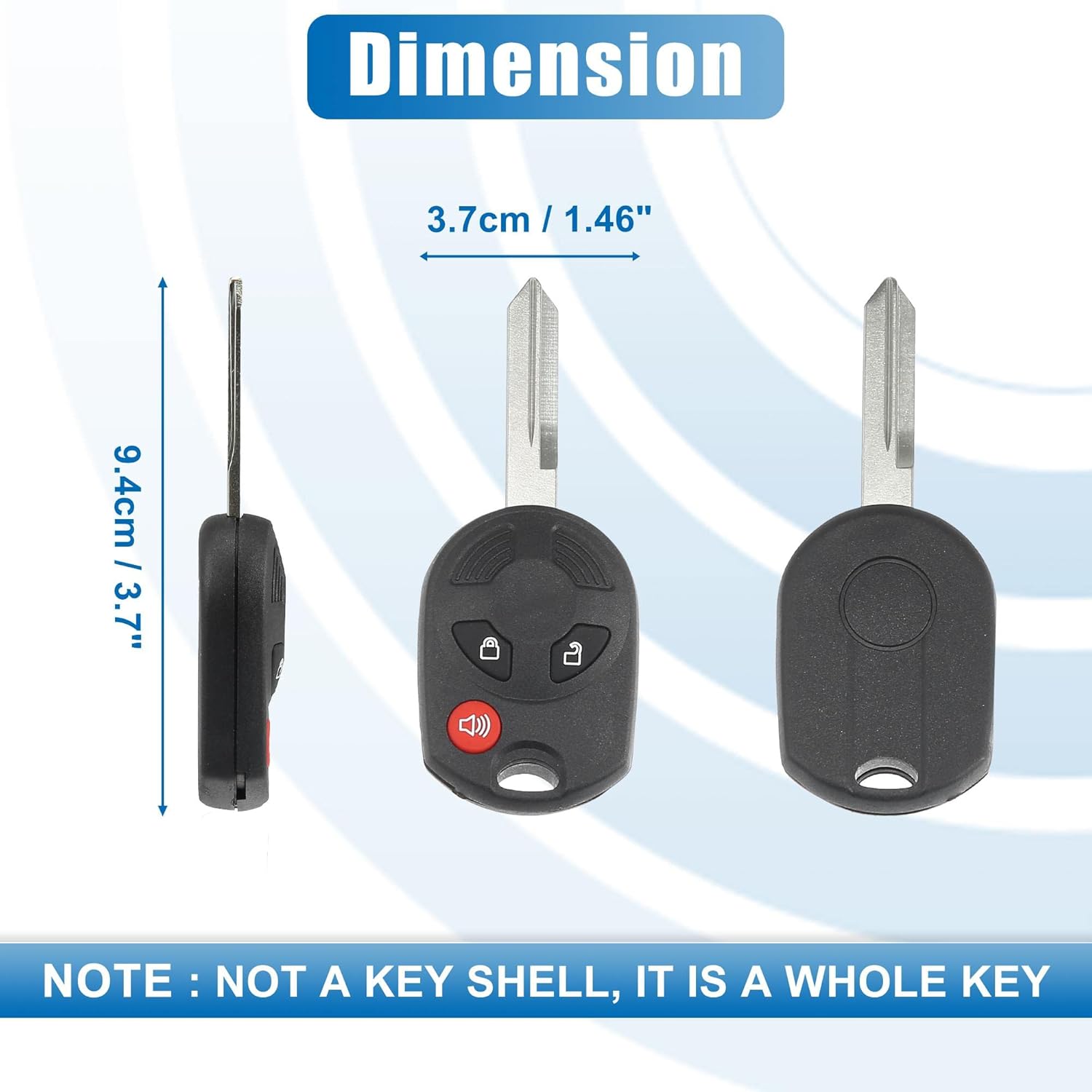 X AUTOHAUX 3 botones de entrada sin llave de coche control remoto llavero de proximidad inteligente OUCD6000022 para Ford Taurus X 2008-2009 315MHz
