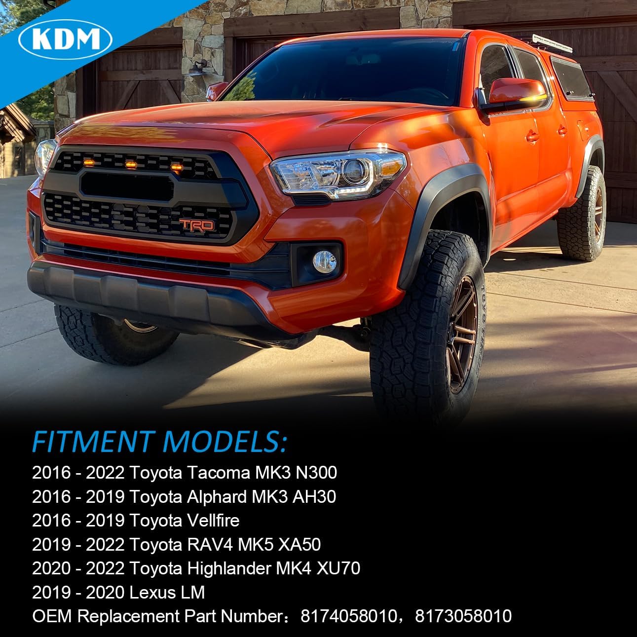 KDM Luz reflectora LED secuencial para espejo lateral para Toyota Tacoma Rav4 2016-2023, Highlander 2020-2024, Alphard Vellfire – Lámpara indicadora