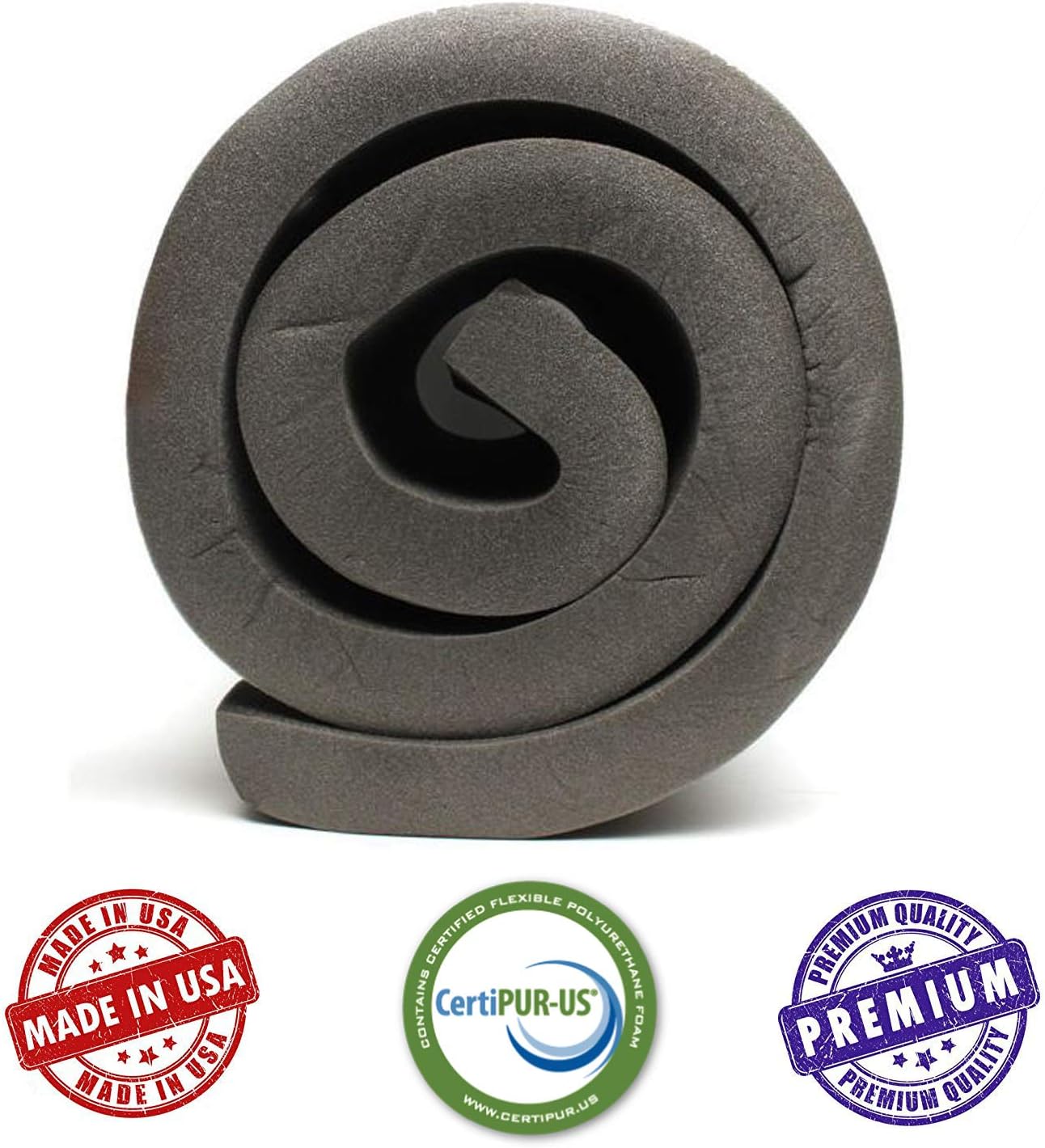 AK TRADING CO. CertiPUR-US – Cojín de espuma acústica certificado (espuma de tapicería, lámina de espuma de goma y reemplazo de asiento) – 1 pulgada