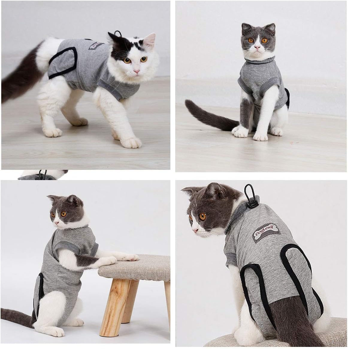 Bonaweite Traje de recuperación para gatos, traje de recuperación profesional para gatos para heridas abdominales, camisa alternativa antilamidas