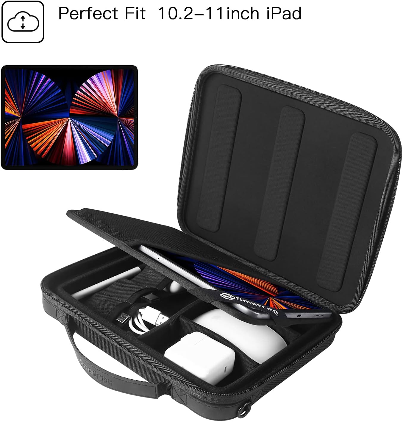 Smatree Funda rígida para iPad de 10 a 11 pulgadas para iPad Pro 2022 de 11 pulgadas, iPad Air 2022 de 10.9 pulgadas, bolsa de hombro para tableta y