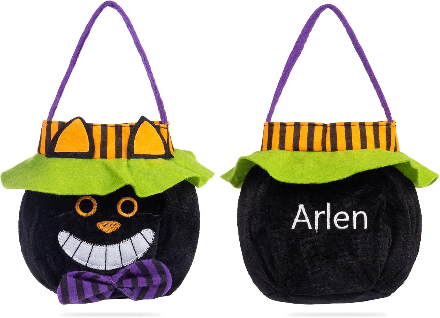 Bolsas de golosinas de Halloween personalizadas con nombre personalizado para Halloween, bolsas de golosinas para dulce o truco, bolsas de